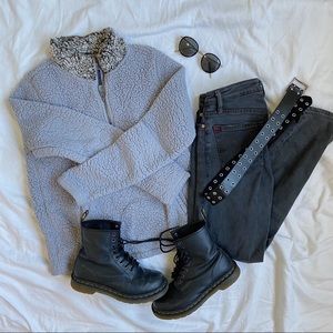 MOCK NECK TEDDY BEAR QUARTER ZIP